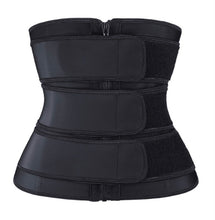 Load image into Gallery viewer, Three Belt Zip WAIST TRAINER (BLACK)
