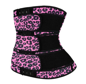 Three Belt Hook WAIST TRAINER (PINK LEOPARD)