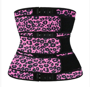 Three Belt Hook WAIST TRAINER (PINK LEOPARD)