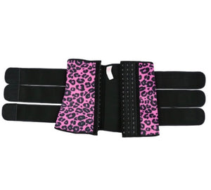 Three Belt Hook WAIST TRAINER (PINK LEOPARD)